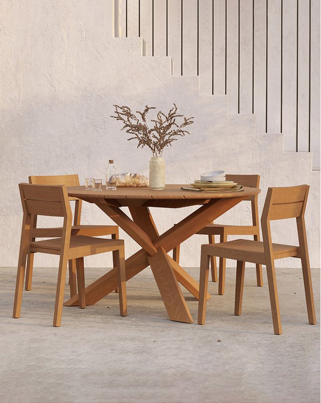 ETNICRAFT Teak Circle outdoor dining table