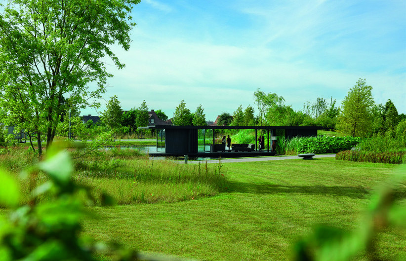 Groen inspiratiepark met paviljoen van NOA outdoor living